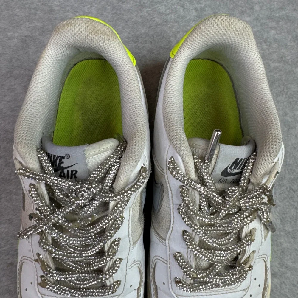 Nike Air Force 1 Low Top Kids Size 4.5Y White Wolf Grey Volt FN3875-101‎